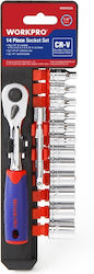 WorkPro WP202556 Καστάνια με Καρυδάκια 1\4" 14τμχ