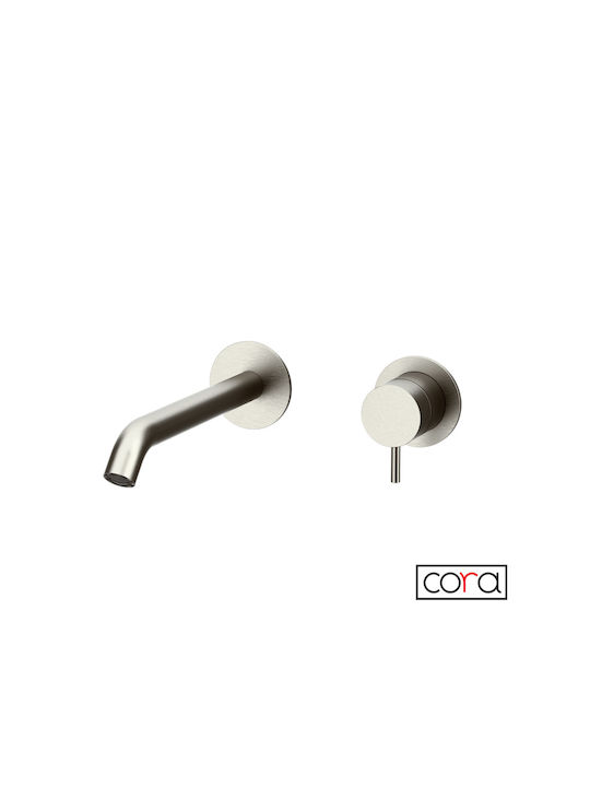 Cora Set Mixer & Gură Îngropată pentru Lavabo Inox Argintiu