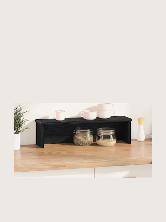 Vidaxl Stackable Kitchen Rack Black 60x15x16 cm Black
