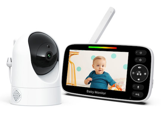 Powertech Drahtlose Babyüberwachung mit Kamera & Bildschirm 4.3" , Zwei-Wege-Kommunikation & Schlaflieder