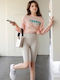 Women's Bike Training Legging High Waisted BEIGE