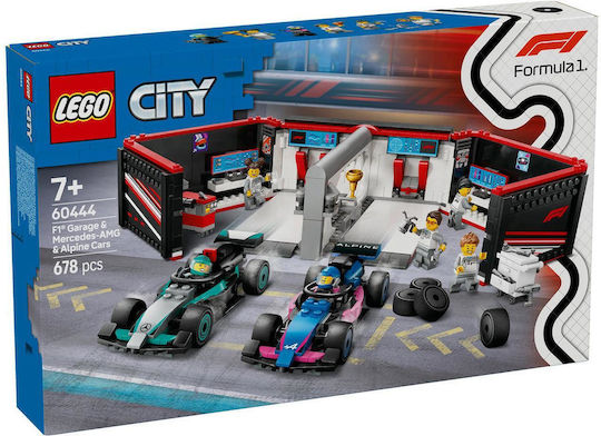 LEGO City F1® Garaj & Mașini Mercedes-AMG & Alpine pentru 7+ Ani 678 Bucăți