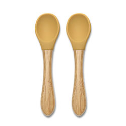 Lorelli Baby Set with Spoons made of Silicone for 4+ months Yellow 2pcs