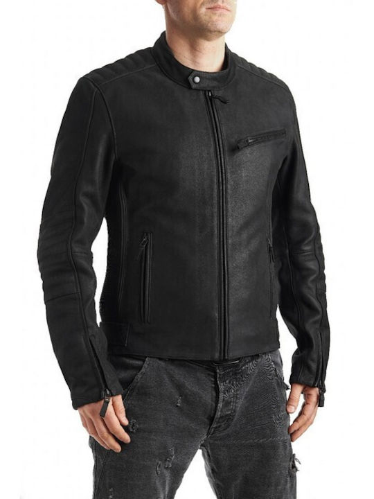Pando Moto Din piele Bărbați Geacă Negru