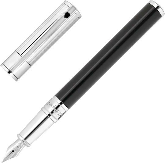 S.T. Dupont D-initial Fountain Pen Medium Black with Black Ink