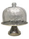 Karvounis Kuchenständer Metallisch mit Deckel & Fuß Silber 23x23x19cm