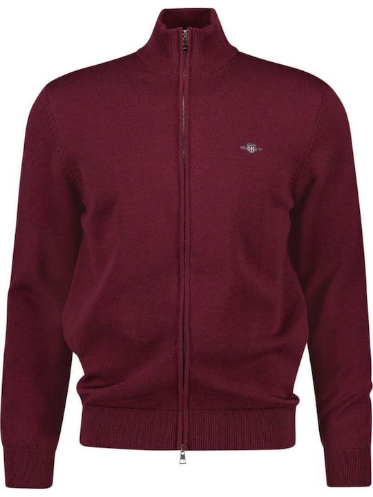 Gant Cardigan Tricotat pentru Bărbați Burgundy