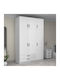 Ușă triplă Dulap de Haine Victoria cu Spațiu de Depozitare Alb 150x60x240cm