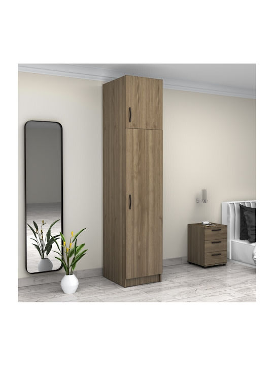 Einzeltür Kleiderschrank Victoria mit Aufsatz Walnut 50x60x240cm