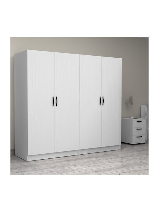 Four Door Wardrobe Victoria White 200x60x181cm