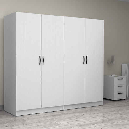 Four Door Wardrobe Victoria White 200x60x181cm