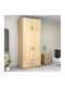 Doppeltür Kleiderschrank Victoria mit Aufsatz Natural Beech 100x60x240cm