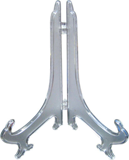 Set of 2 Transparent Plastic Plate Display Stands 30501107 6 Pieces