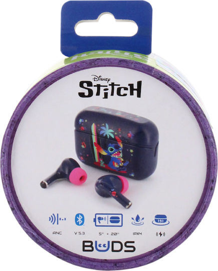 Exquisite Gaming Lilo & Stitch: Midnight Stitch In-ear Bluetooth Handsfree Ακουστικά με Αντοχή στον Ιδρώτα και Θήκη Φόρτισης Μπλε