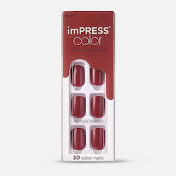 Kiss Impress Tips Νυχιών σε Μπορντό Χρώμα 30τμχ