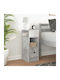 Grey Wooden Bedside Table Concrete 25x31x66cm
