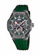 Lotus Watches Дамски Часовник Кварцов с Зелен Каучуков Каишка