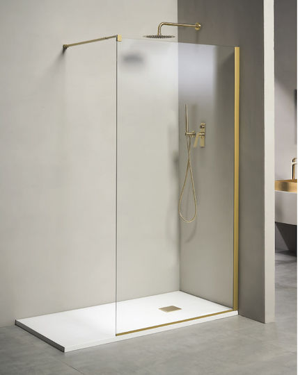 Tema Feste Seite für Dusche 90x195cm Klarglas Oro