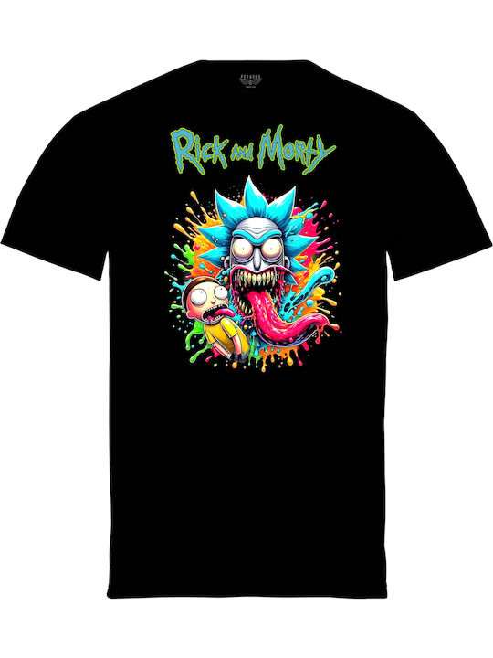 Adult Black T-Shirt by Pegasus with Rick & Morty Print