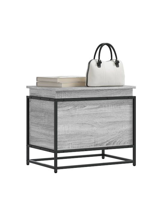 vidaXL Storage Box Wooden Decorative Trunk Gray...