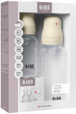 Bibs Комплект Пластмасови Бебешки Шишета Против Колики със Силиконов Биберон за 0+, 0+ m, месеци 150мл 2бр