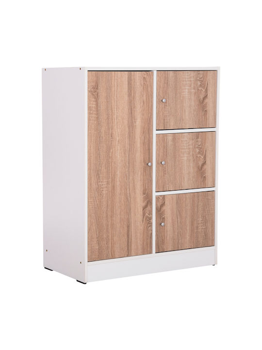Floor Cabinet Sonama Oak-λευκή Μελαμίνη 80x39.5x99.5pcs