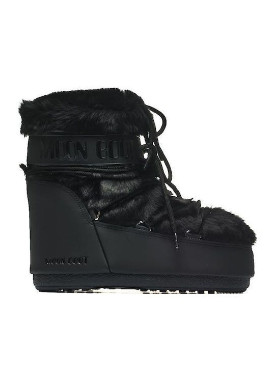 Moon Boot Icon Low Faux Damenstiefel mit Pelz S...
