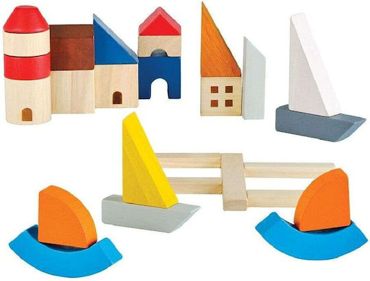 Plan Toys Τουβλάκια Λιμάνι Ξύλινα για 1.5+ Ετών