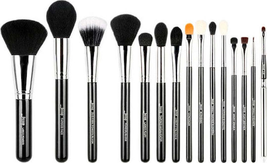 Jessup Beauty Професионален Комплект с Четки за Грим за Фон дьо тен от Синтетичен Косъм 15бр