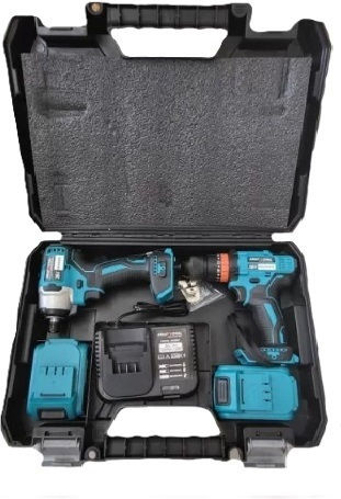 Set Drill Driver & Impact Screwdriver Brushless 36V with 2 Batteries 8Ah and Case