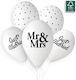 13" Μπαλόνια Just Married Mr & Mrs 25τμχ