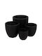 Planter Box 44x41.5cm Set 4pcs Black Velvet-Black Metal