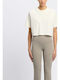 Women's Athletic Blouse Short Sleeve Chalk