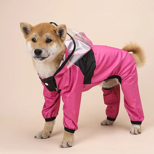 Pink Waterproof Dog Coat with Hood XSmall