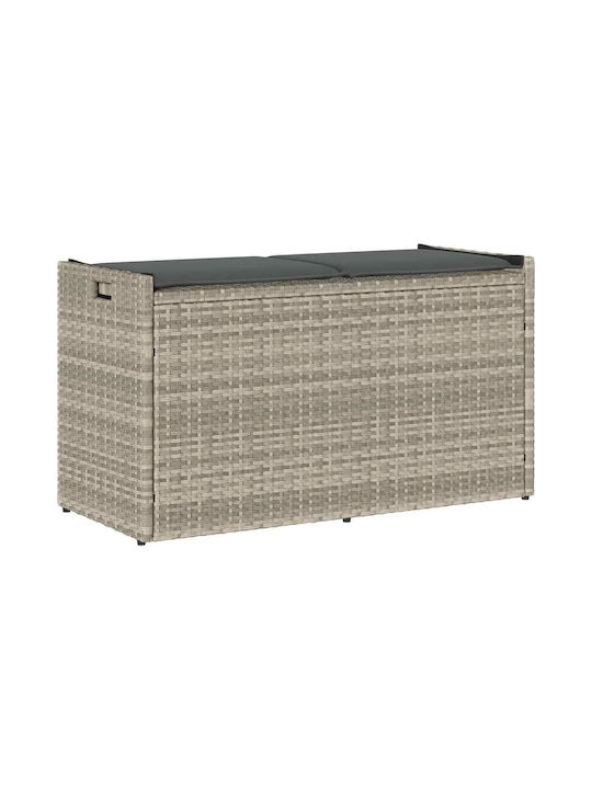 Outdoor Bench Rattan with Chest and Cushions 95x39.5x57cm