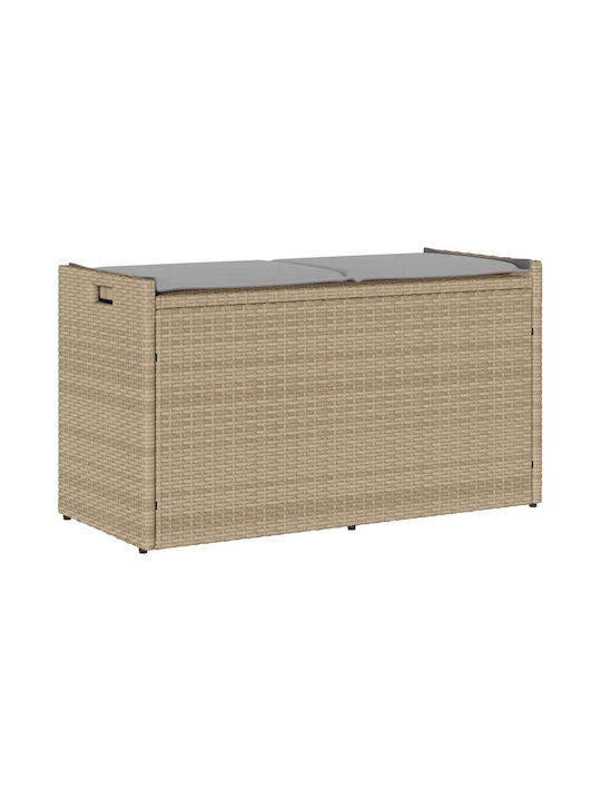 Bank Außenbereich Rattan mit Truhe und Kissen