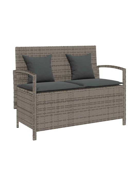 Bench Outdoor Rattan with Chest and Pillows