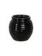 Flower Pot Black Velvet-Black Metal