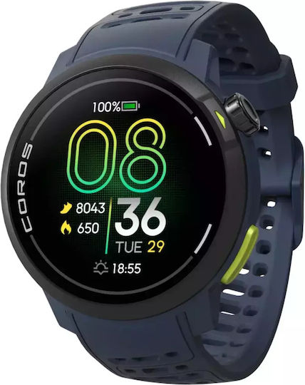 Coros Pace Pro GPS 46mm Smartwatch with Heart Rate Monitor (Blue)