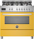 Bertazzoni Aragaz 86lt cu Plite pe Gaz Natural L89.5cm. Black