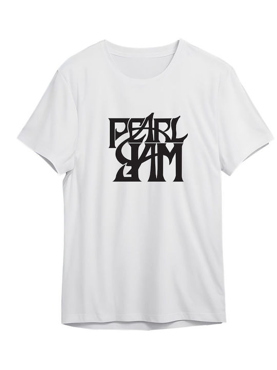 T-shirt Pearl Jam Band Logo Art Rock Avenue White