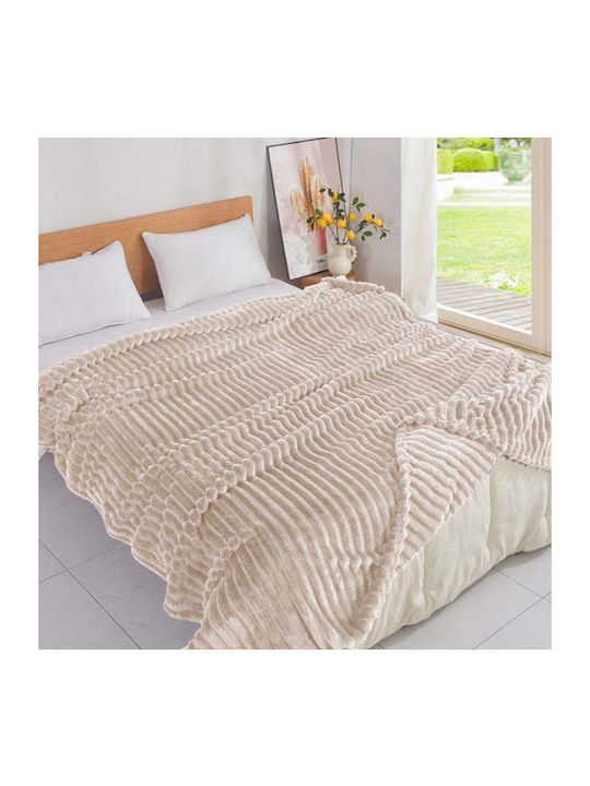 SpitiBazaar Pătură Catifea Extra-dublă 220x240cm Bej