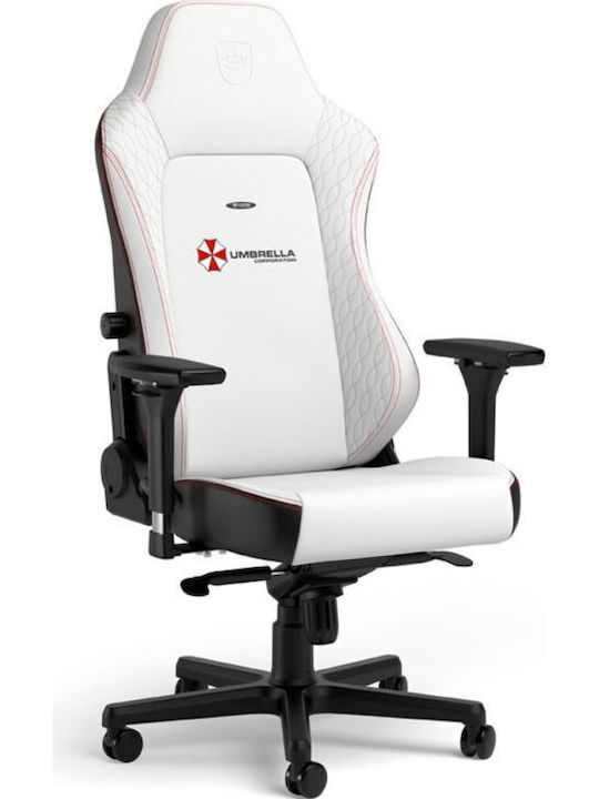 Noblechairs Hero Resident Evil Umbrella Edition Scaun Gaming Din piele ecologică cu Brațe Reglabile Albă