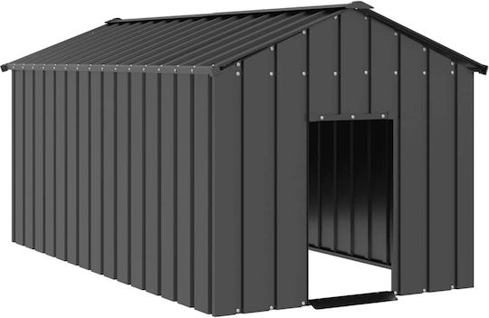 vidaXL Металик Парк За Кучета 114x202x101см Сив