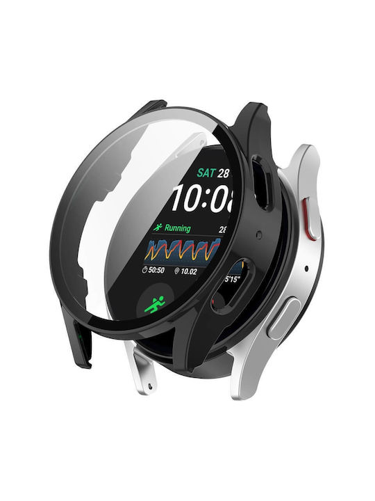 Пластмасов Калъф със Стъкло в Черен цвят за Samsung Galaxy Watch 7 40мм