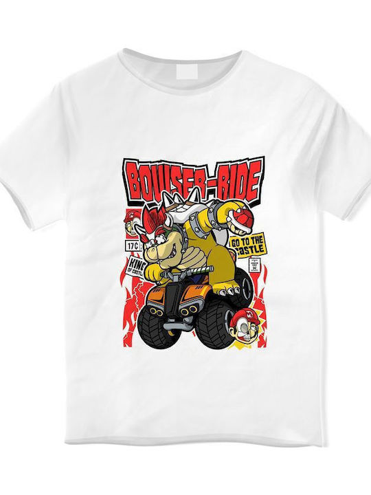 Παιδικό T-shirt Λευκό Bowser Ride