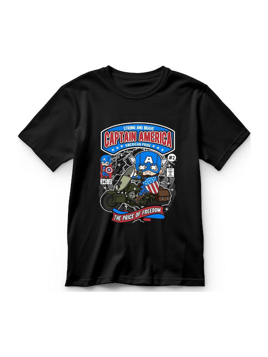Kids Top Black Captain America Motorcycle