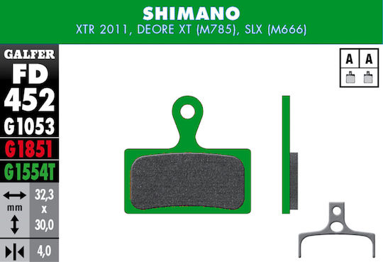 Galfer Brake Pads Fd452 Pro Shimano Xtr 2011 Br-m985 Deore Xt Br-m785 Slx M666