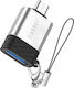 Earldom Μετατροπέας micro USB male σε micro USB female Ασημί 1τμχ ET-OT66