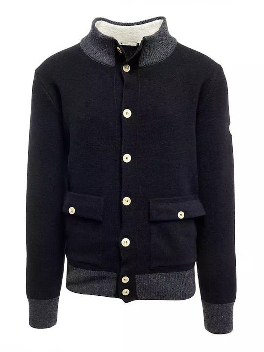 Danny Kein K33 Cardigan Ανδρική Ζακέτα Πλεκτή με Κουμπιά Μαύρη